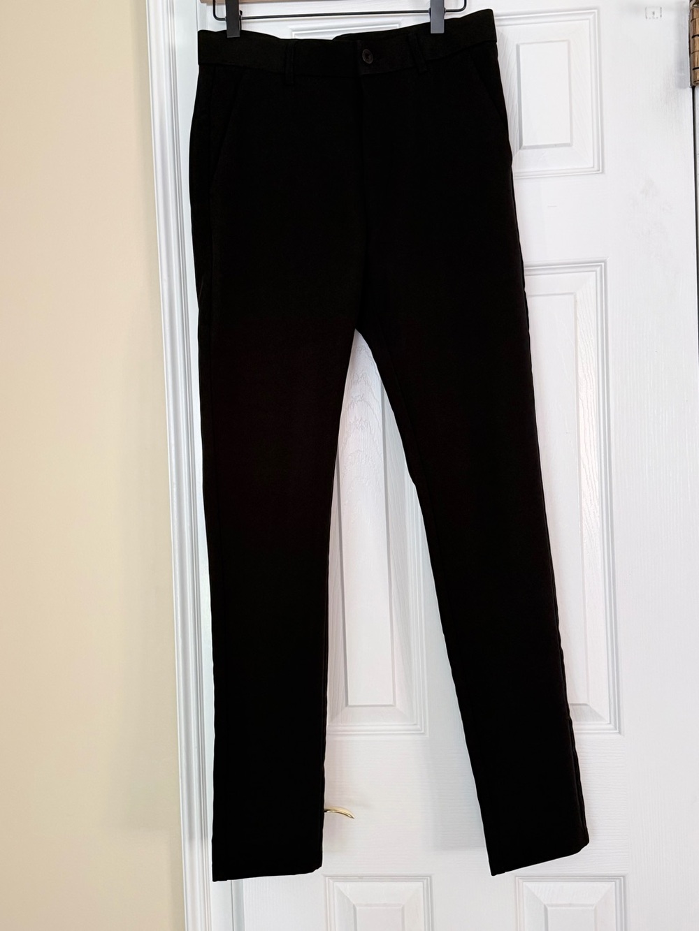 Plaid & Plain Men’s Black  Slim Fit Stretch Pants 30W x 32L